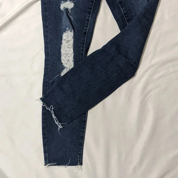 PACSUN High Rise Ripped Jegging, Color Dark Wash Size 24 S - Picture 8 of 15